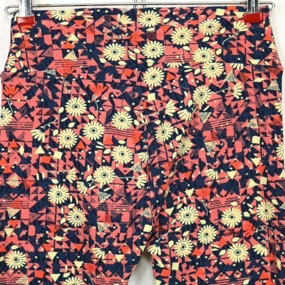 LuLaRoe Leggings Blue Pink Yellow Orange Floral One Size OS - Picture 7 of 11